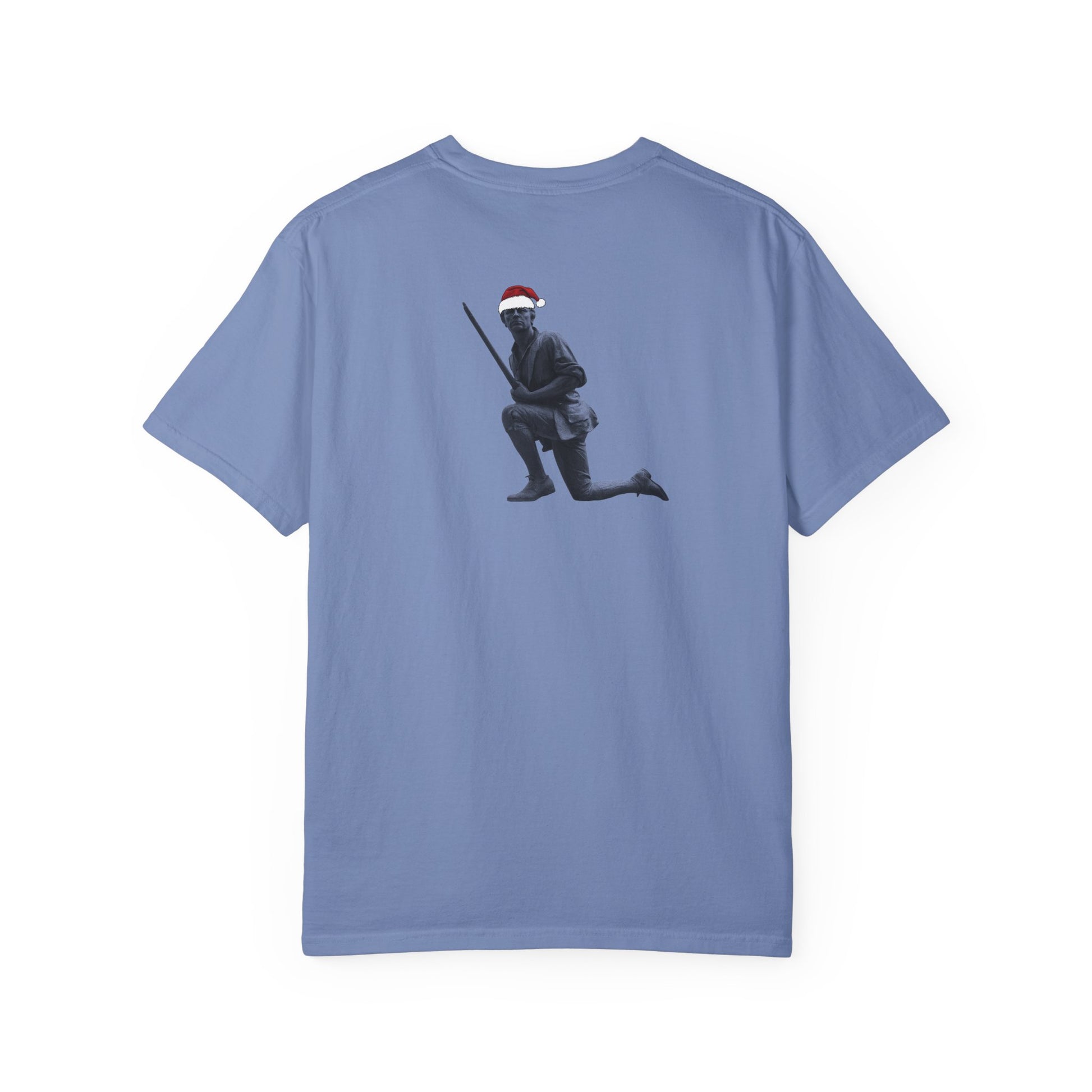 Rowayton Connecticut Vintage Retro Minuteman Holiday Cotton Tee - White Logo - Seafoam