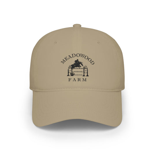 Meadowood Farm Vintage Retro Logo Cotton Cap — Black Logo