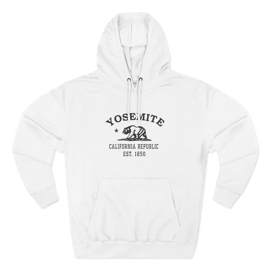 Yosemite California Vintage Retro Unisex Heavy Cotton Hoodie - Black Logo