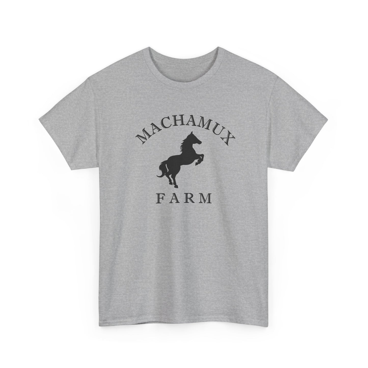 Machamux Farm Vintage Retro Unisex Heavy Cotton Tee - Black Logo