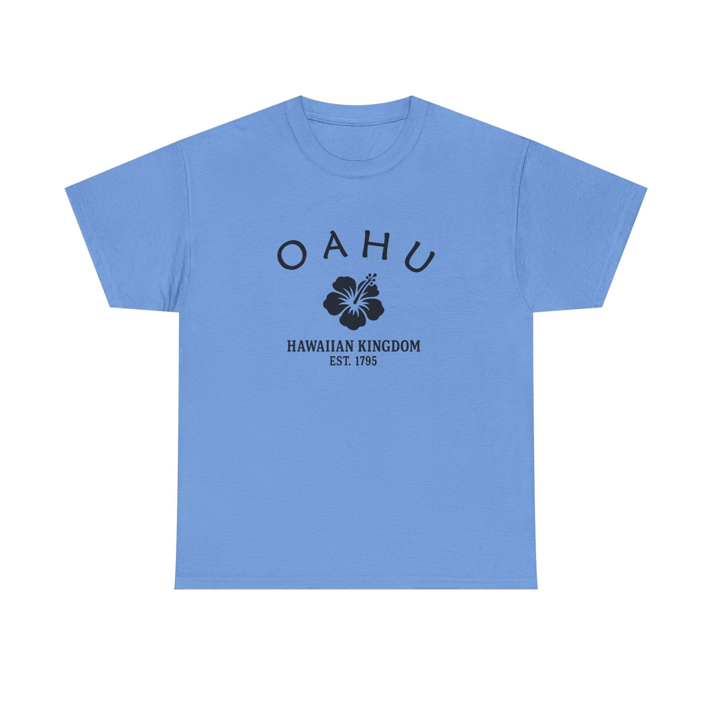 Oahu Hawaii Vintage Retro Unisex Heavy Cotton Tee - Black Logo