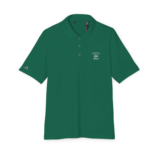 Westport Connecticut Vintage Retro Embroidered Performance Polo Shirt - White Logo