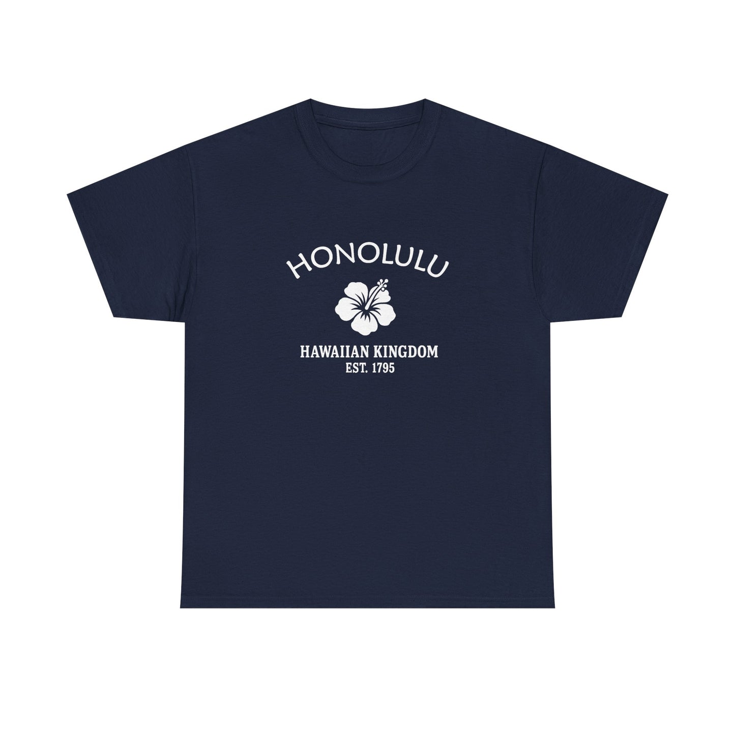Honolulu Hawaii Vintage Retro Unisex Heavy Cotton Tee - White Logo