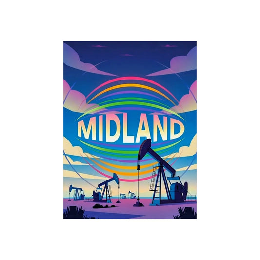 Midland Texas Vintage Retro Giclée Print Art Series Poster