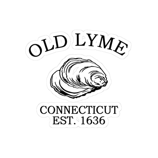 Old Lyme Connecticut Vintage Retro Vinyl Sticker - Black Logo