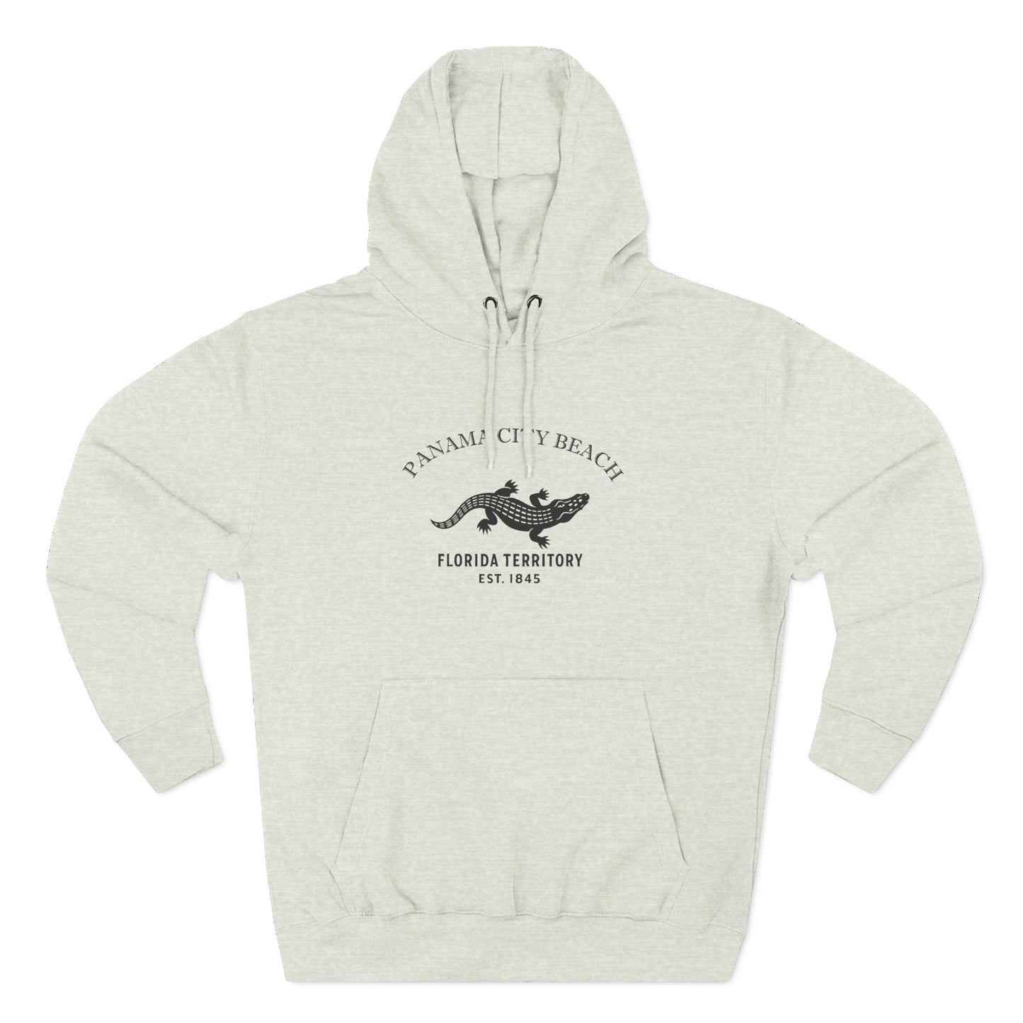 Panama City Beach Florida Vintage Retro Unisex Heavy Cotton Hoodie - Black Logo