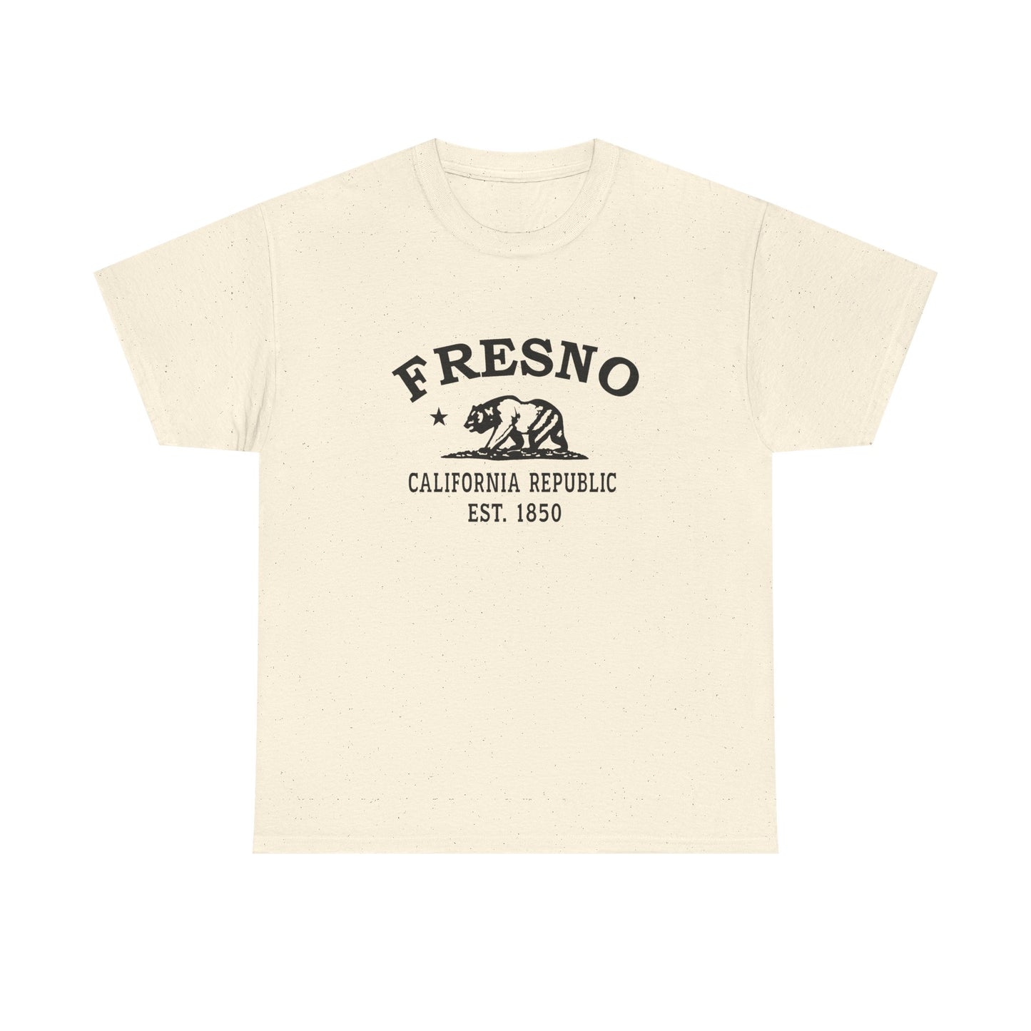 Fresno California Vintage Retro Unisex Heavy Cotton Tee - Black Logo