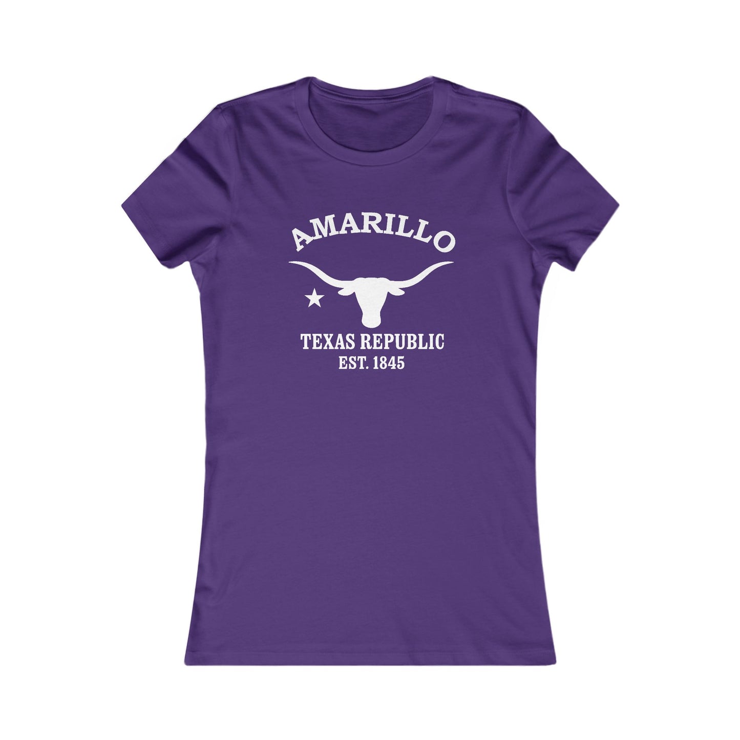 Amarillo Texas Vintage Retro Womens Fitted Ringspun Cotton Tee - White Logo