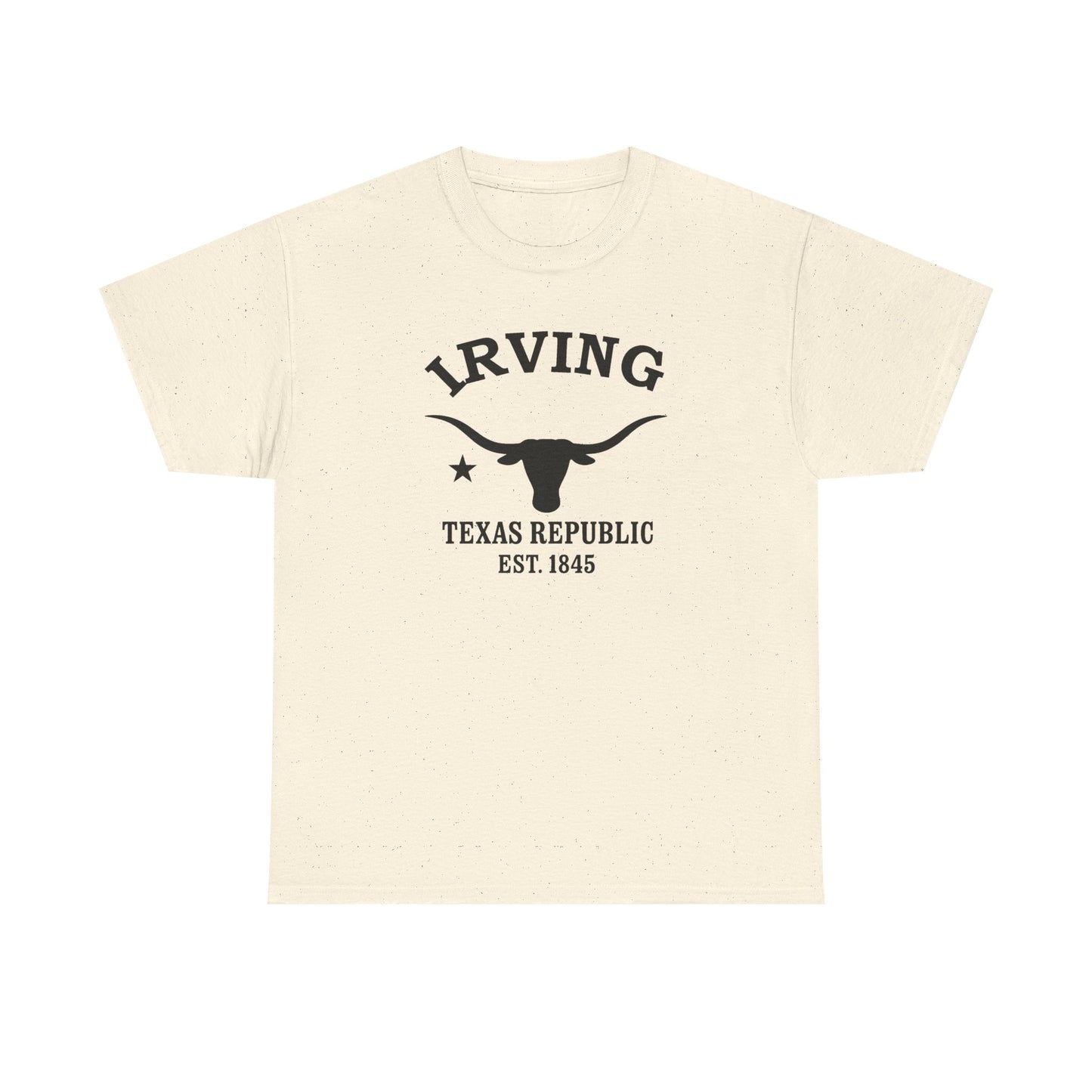 Irving Texas Vintage Retro Unisex Heavy Cotton Tee - Black Logo