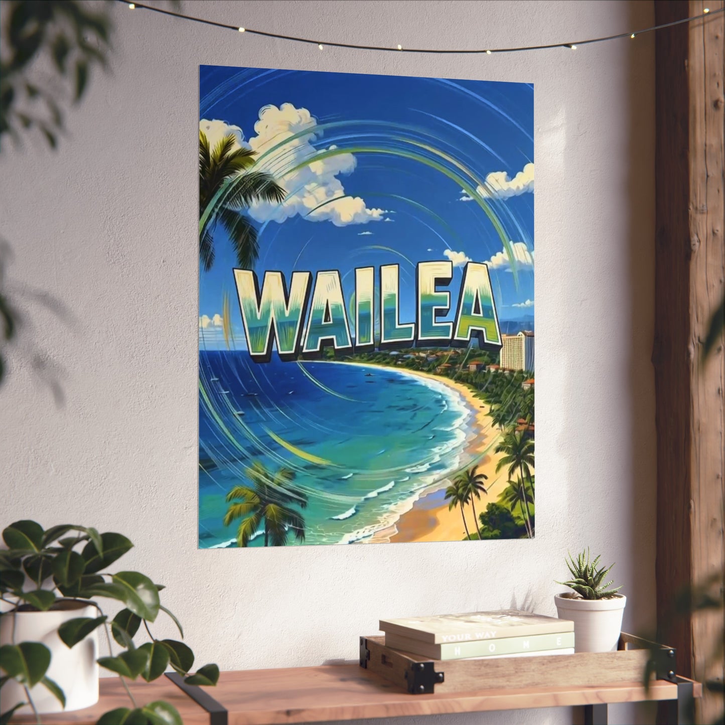 Wailea Hawaii Vintage Retro Giclée Print Art Series Poster