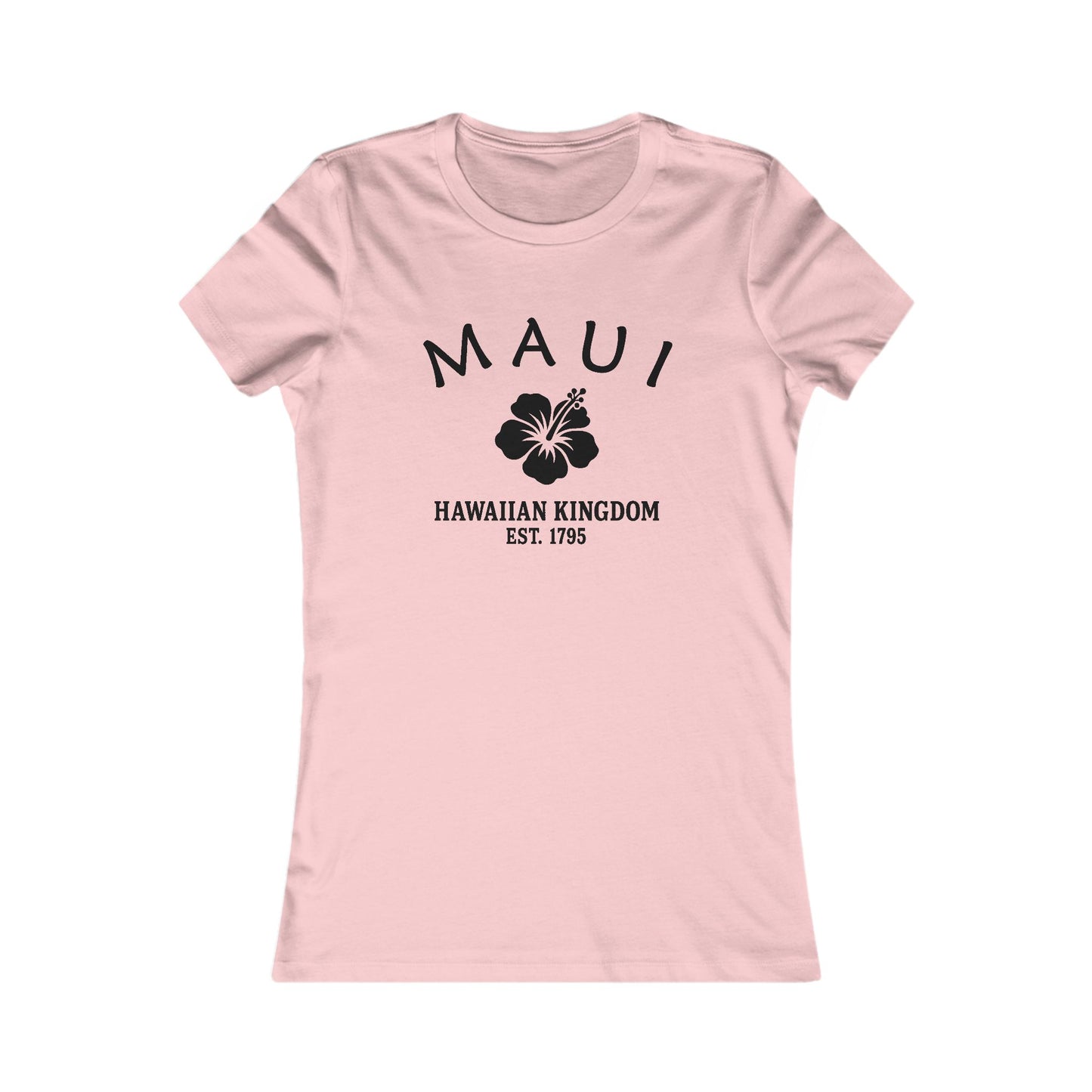Maui Hawaii Ringspun Cotten Fitted Vintage Retro Womens Tee - Black Logo
