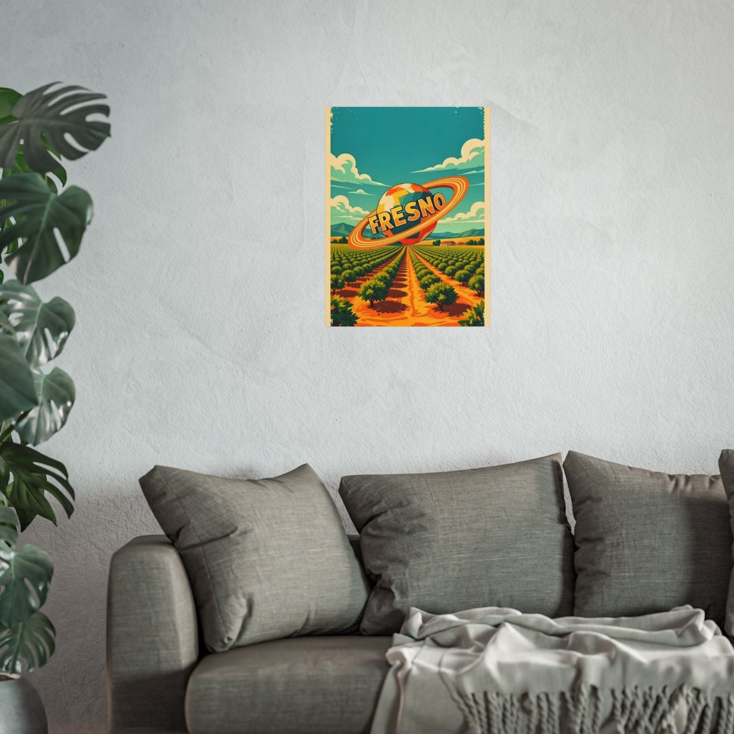 Fresno California Vintage Retro Giclée Print Art Series Poster