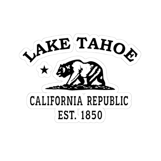 Lake Tahoe California Vintage Retro Vinyl Sticker - Black Logo