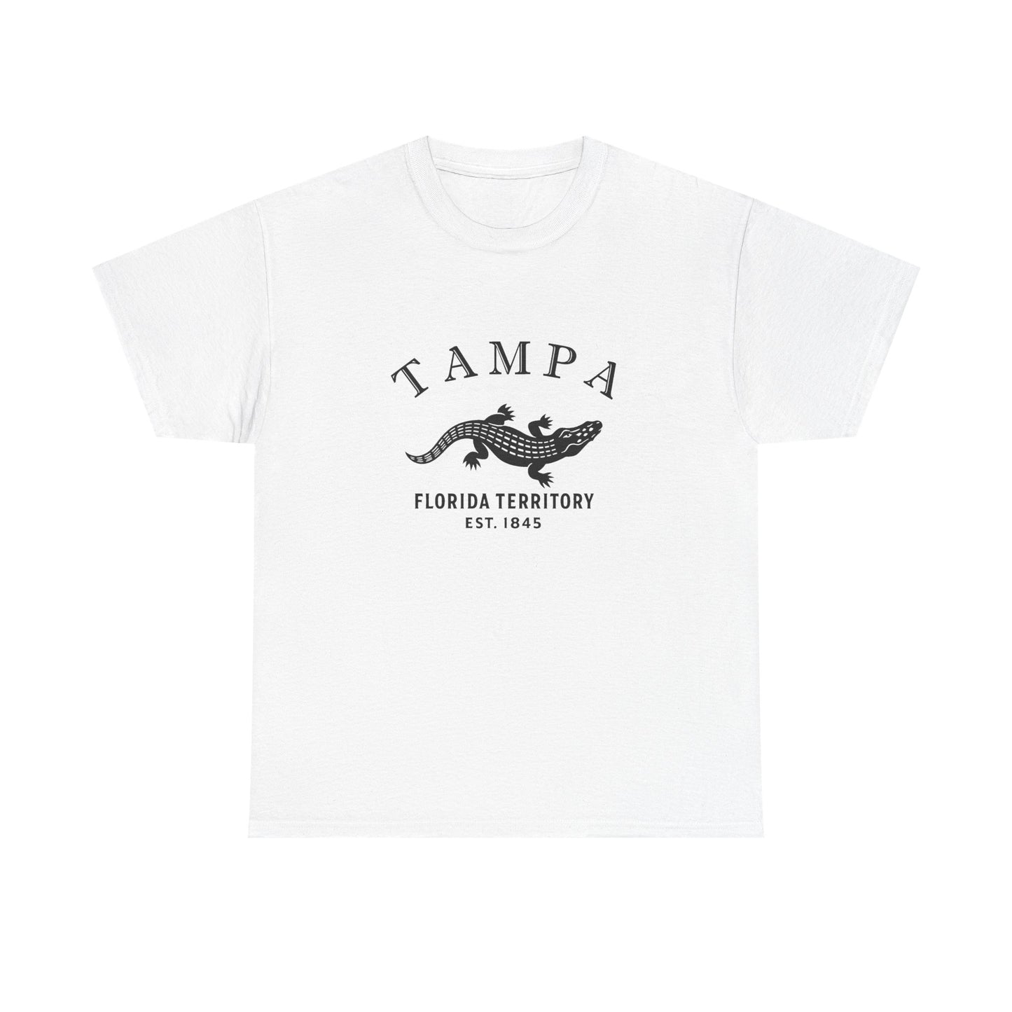 Tampa Florida Vintage Retro Unisex Heavy Cotton Tee - Black Logo