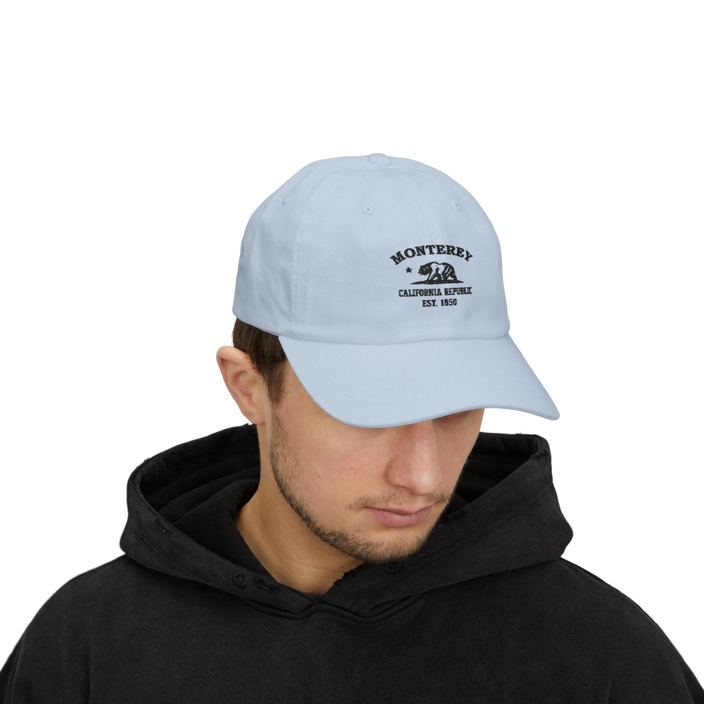 Monterey California Classic Embroidered Cotten Cap - Black Logo