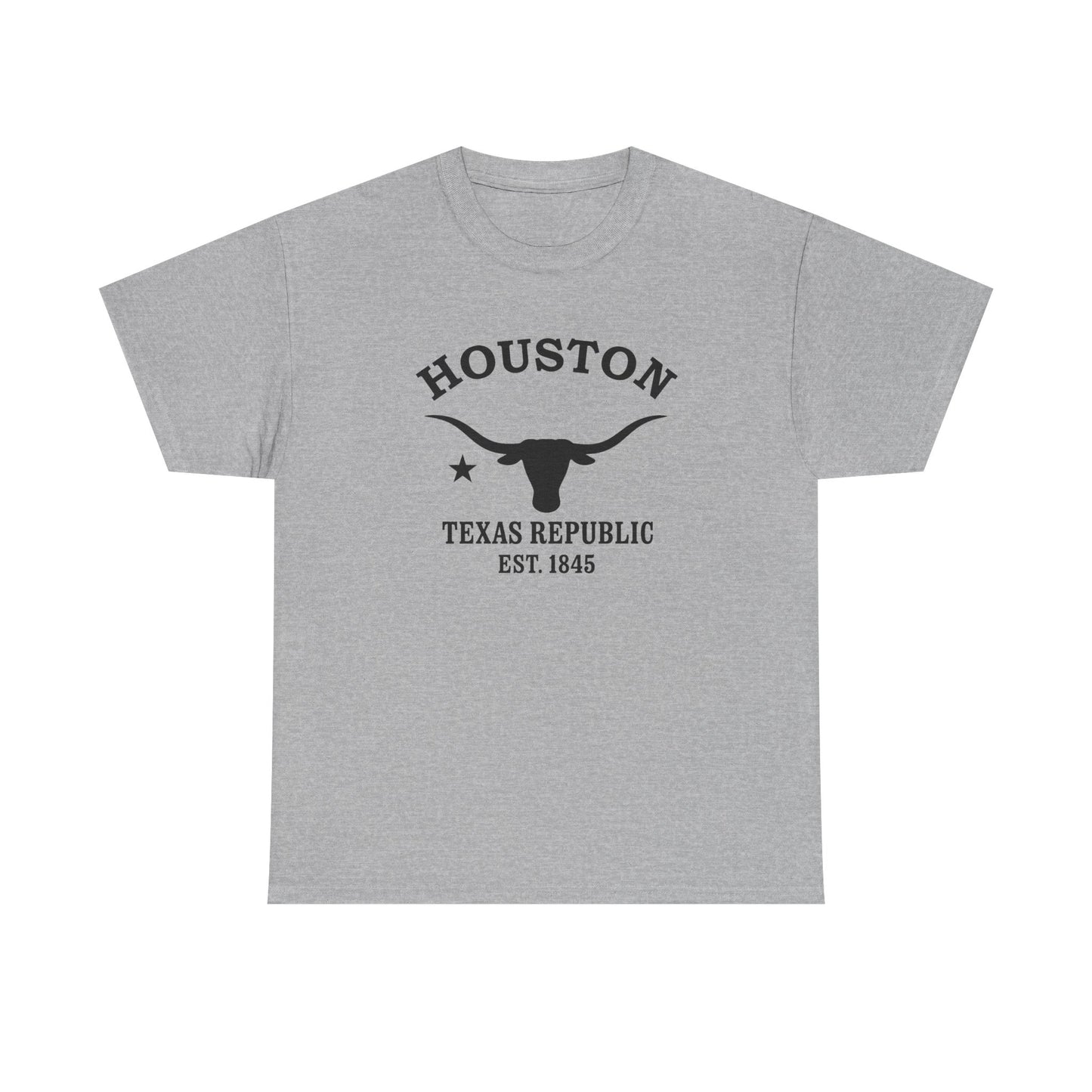 Houston Texas Vintage Retro Unisex Heavy Cotton Tee - Black Logo