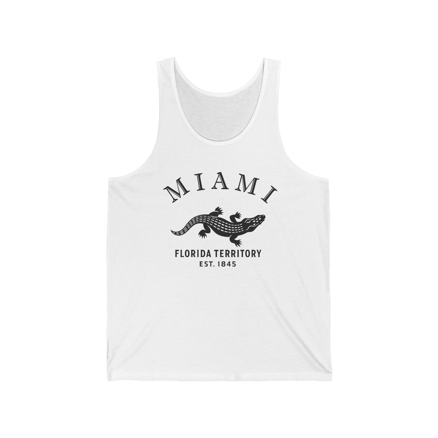 Miami Florida Vintage Retro Unisex Cotton Jersey Tank Top - Black Logo