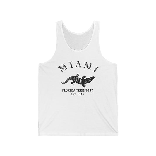 Miami Florida Unisex Cotton Jersey Tank Top - Black Logo