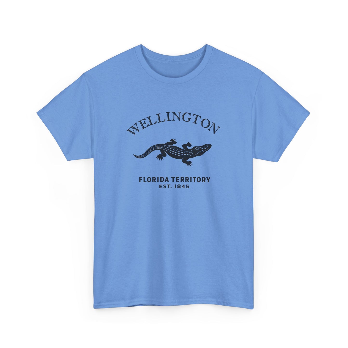 Wellington Florida Vintage Retro Unisex Heavy Cotton Tee - Black Logo