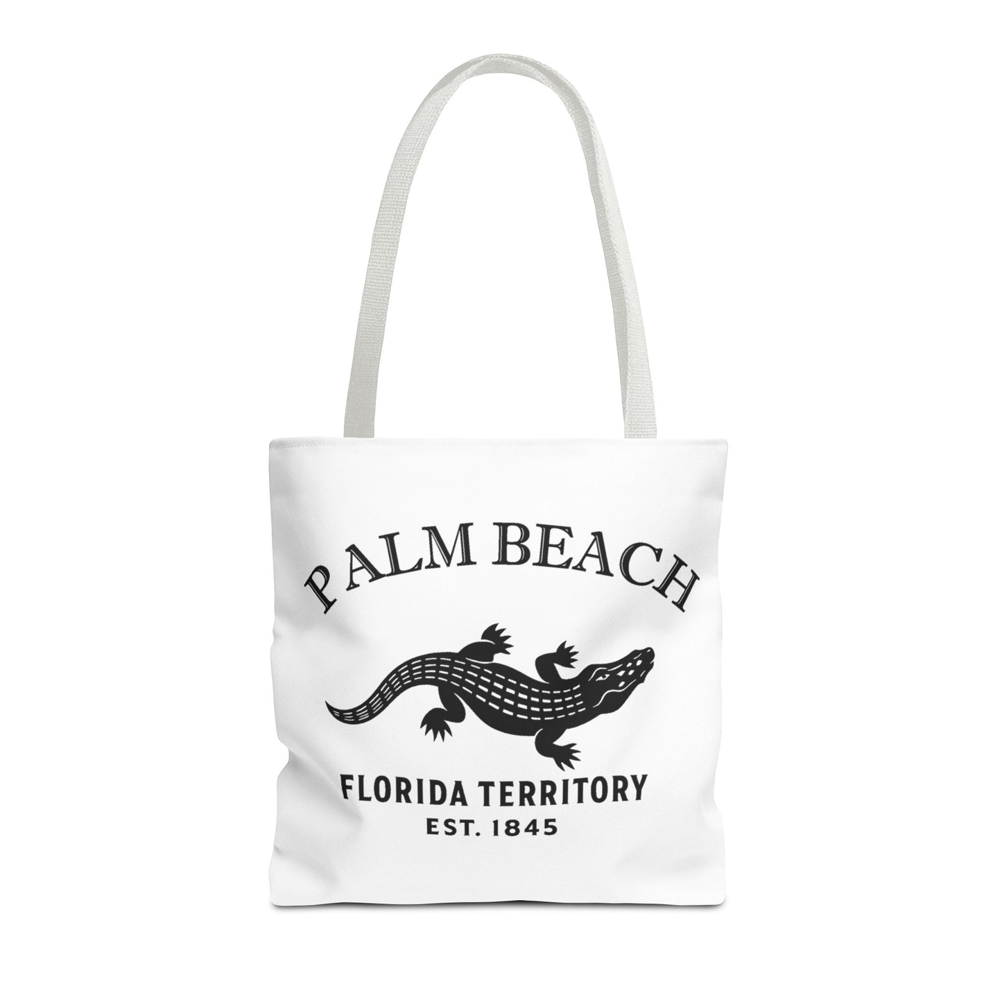 Palm Beach Florida Vintage Retro Light Canvas Tote - Black Logo