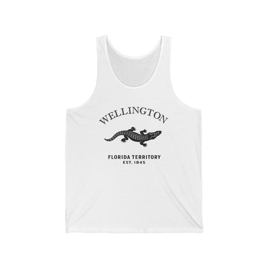Wellington Florida Unisex Cotton Jersey Tank Top - Black Logo