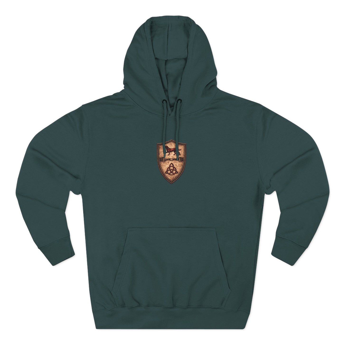 №108 Knight Crest Heavy Cotton Hoodie · Live Your Best Knight · Temperantia Fiducia Perseverantia