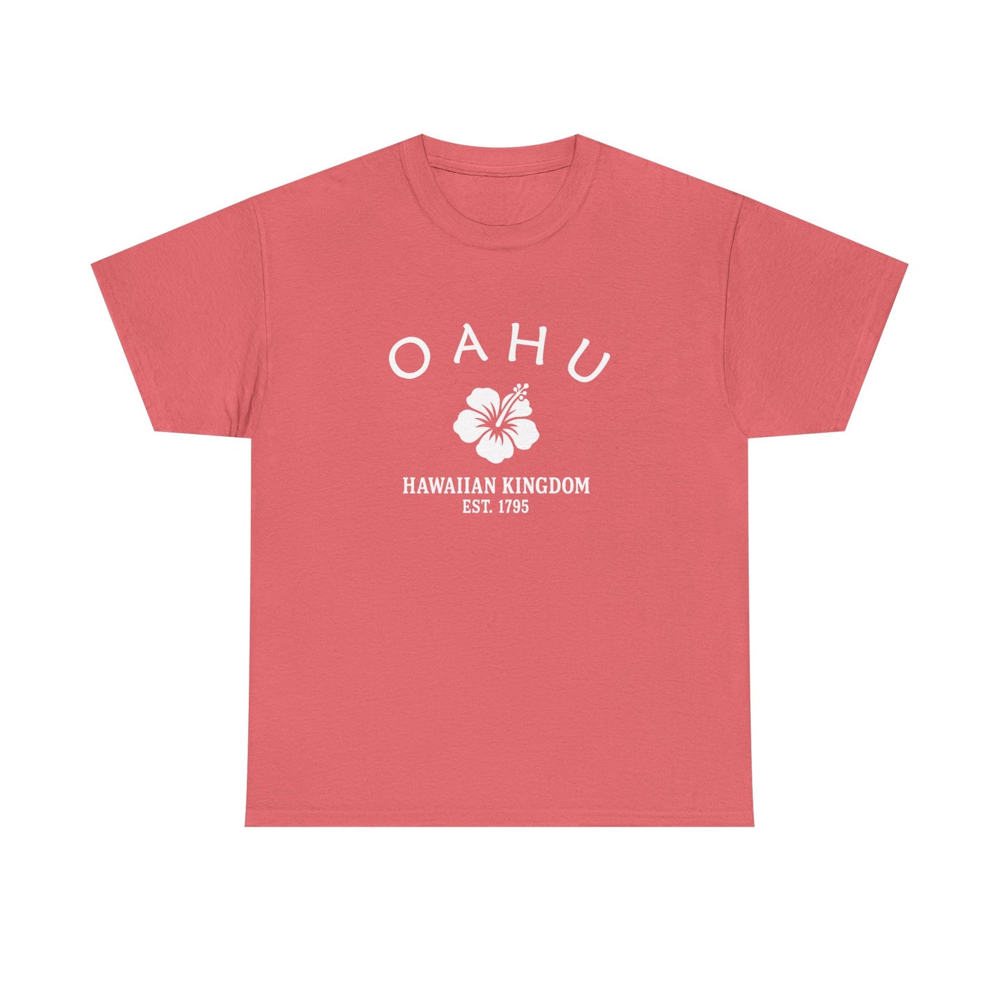 Oahu Hawaii Vintage Retro Unisex Heavy Cotton Tee - White Logo