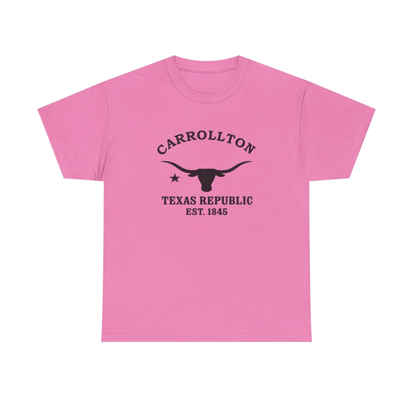 Carrollton Texas Vintage Retro Unisex Heavy Cotton Tee - Black Logo