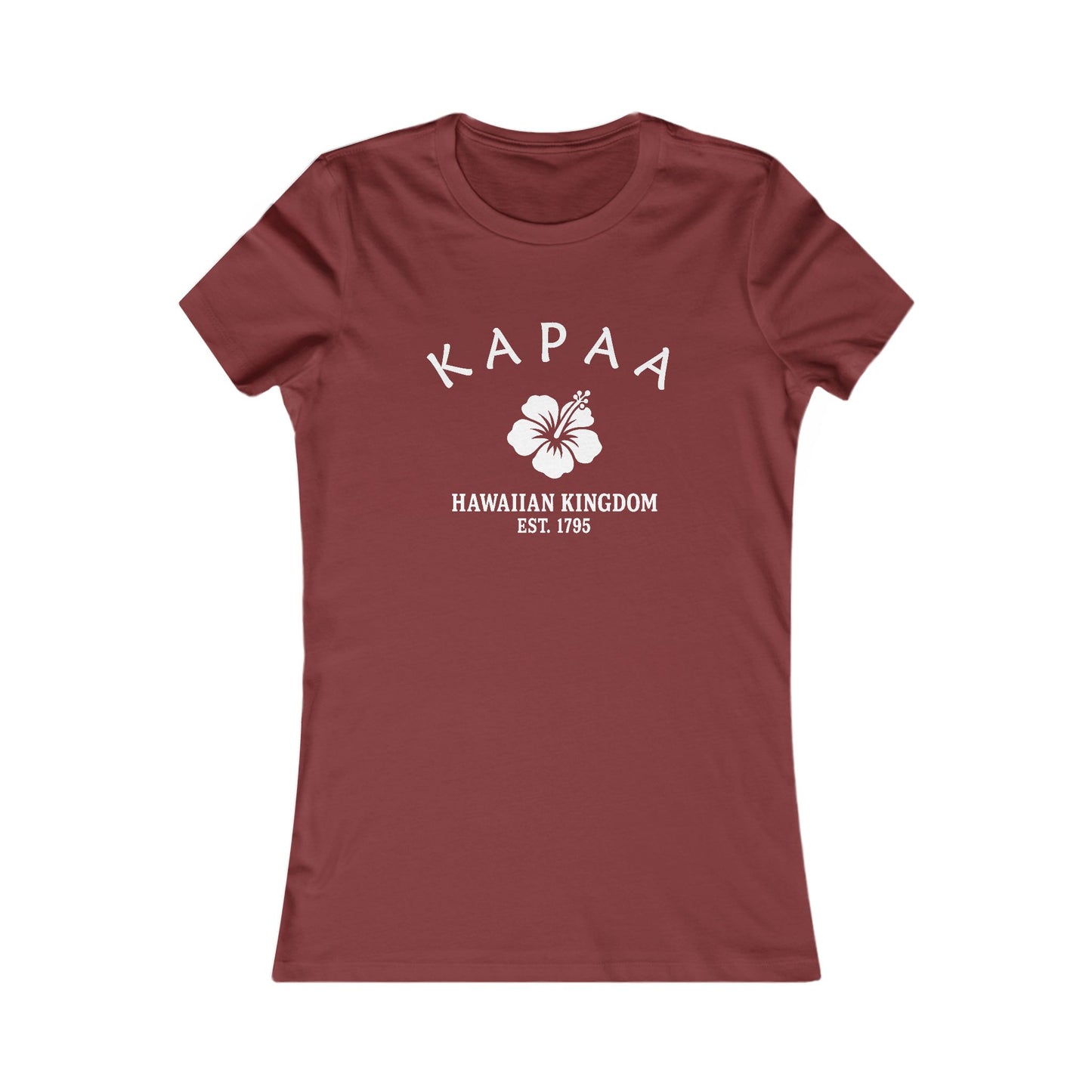 Kapaa Hawaii Vintage Retro Womens Fitted Ringspun Cotton Tee - White Logo