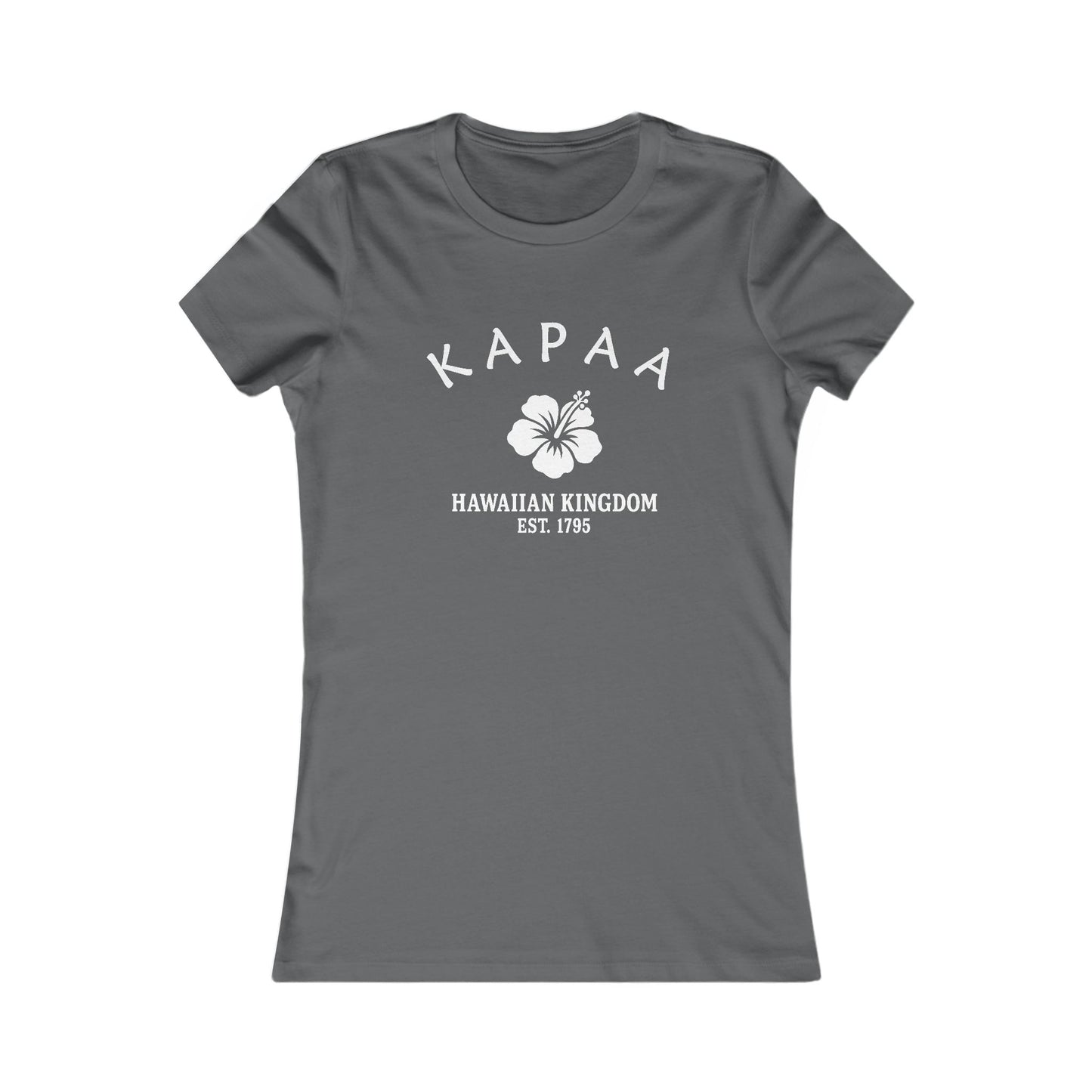 Kapaa Hawaii Vintage Retro Womens Fitted Ringspun Cotton Tee - White Logo