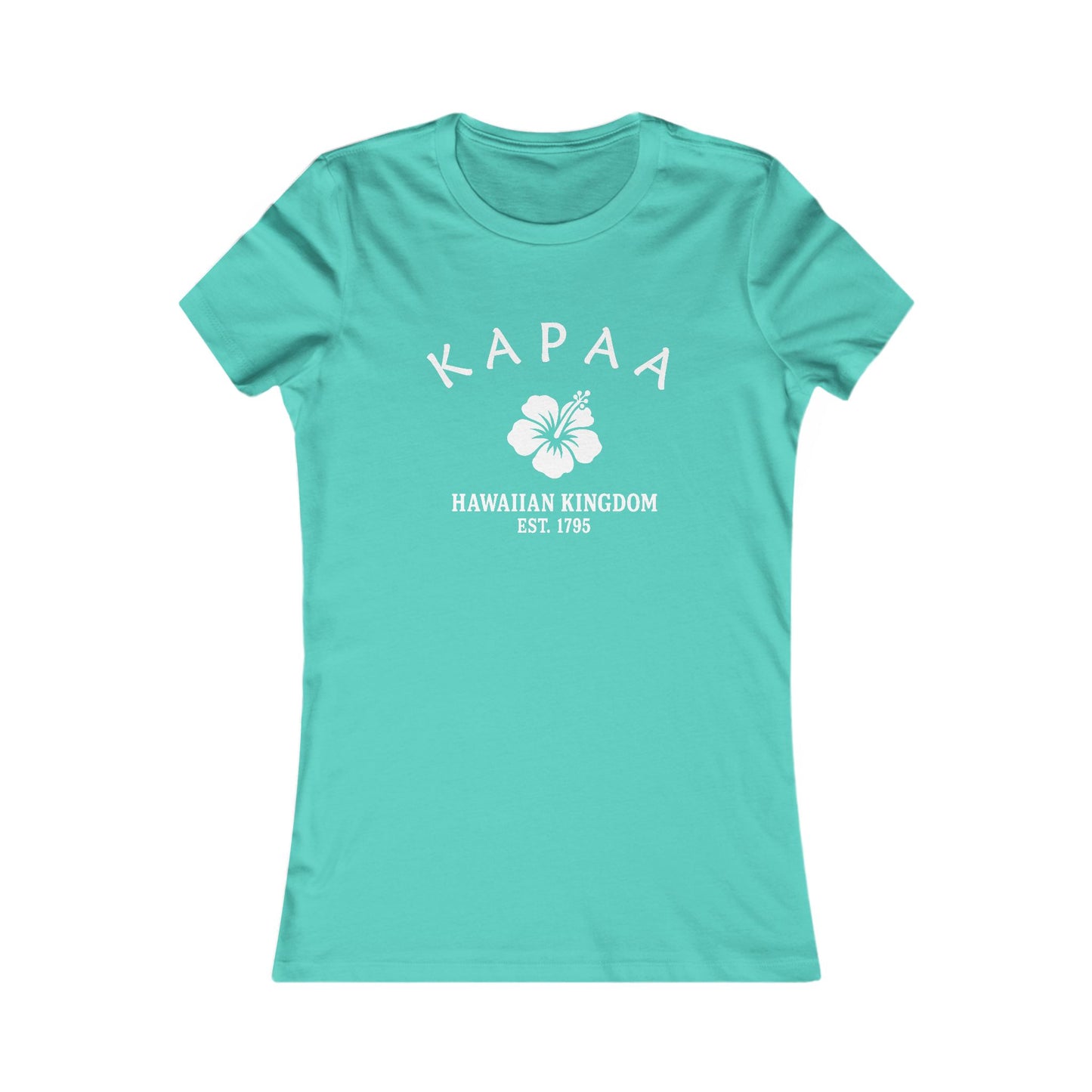 Kapaa Hawaii Vintage Retro Womens Fitted Ringspun Cotton Tee - White Logo