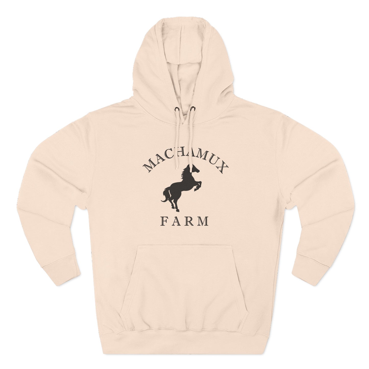 Machamux Farm Vintage Retro Unisex Heavy Cotton Hoodie - Black Logo