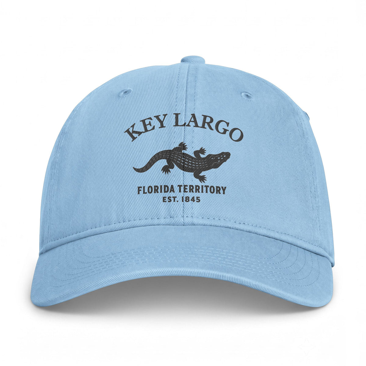 Key Largo Florida Distressed Cotton Cap - Charcoal Print Logo