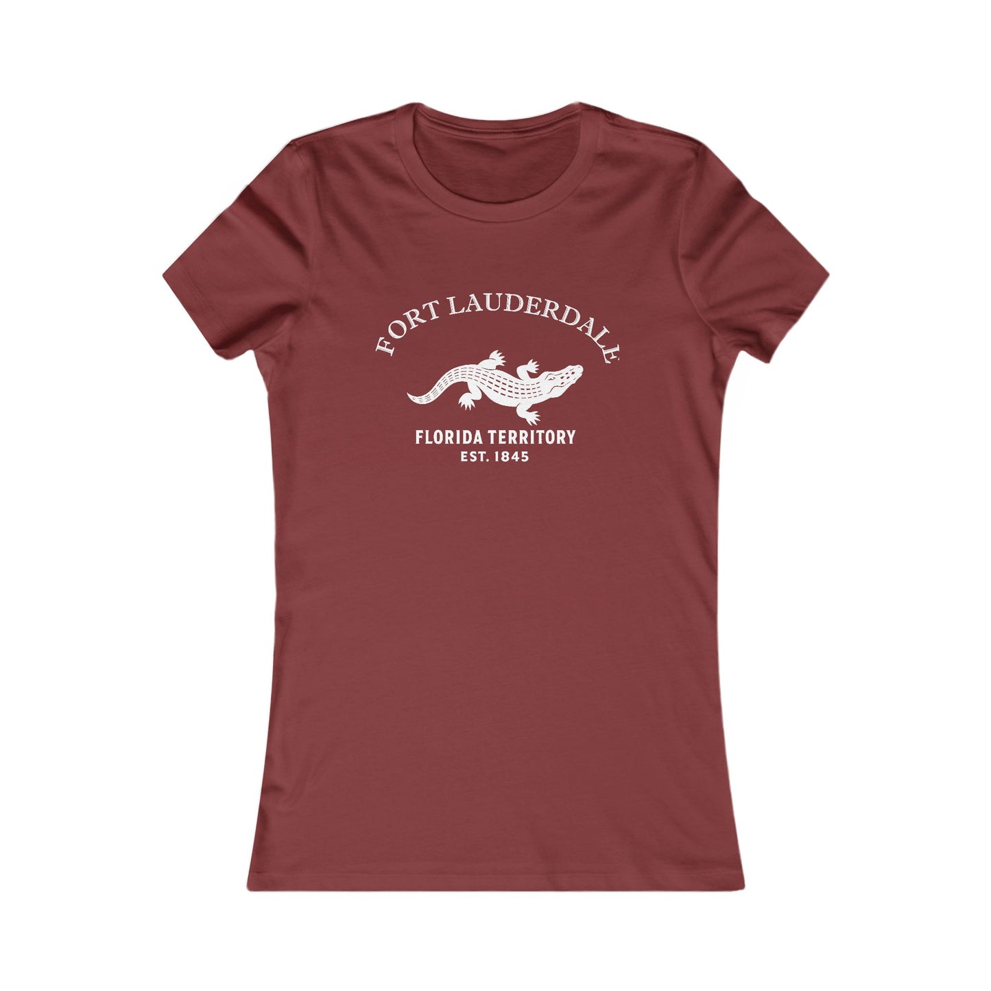Fort Lauderdale Florida Vintage Retro Womens Fitted Ringspun Cotton Tee - White Logo