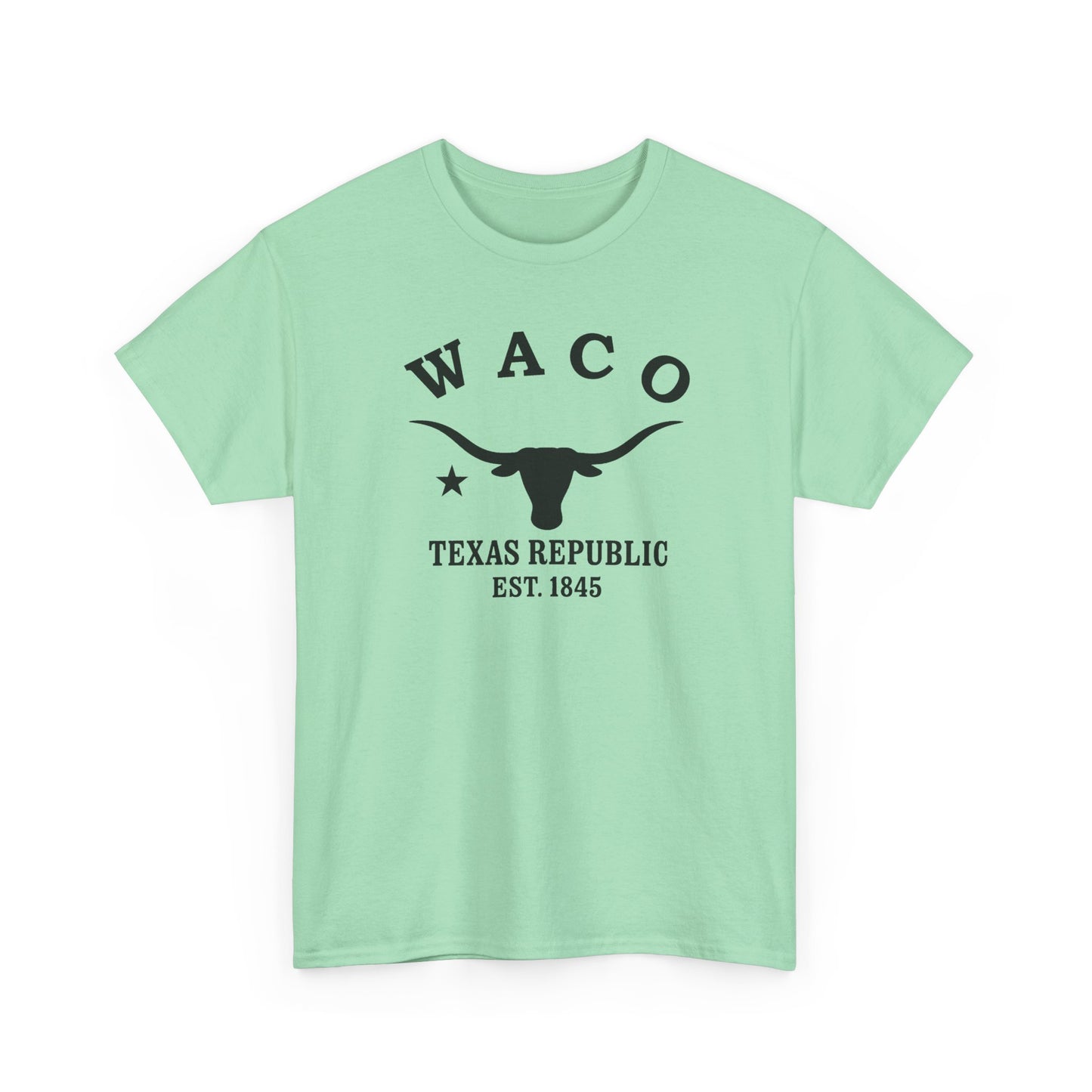 Waco Texas Vintage Retro Unisex Heavy Cotton Tee - Black Logo
