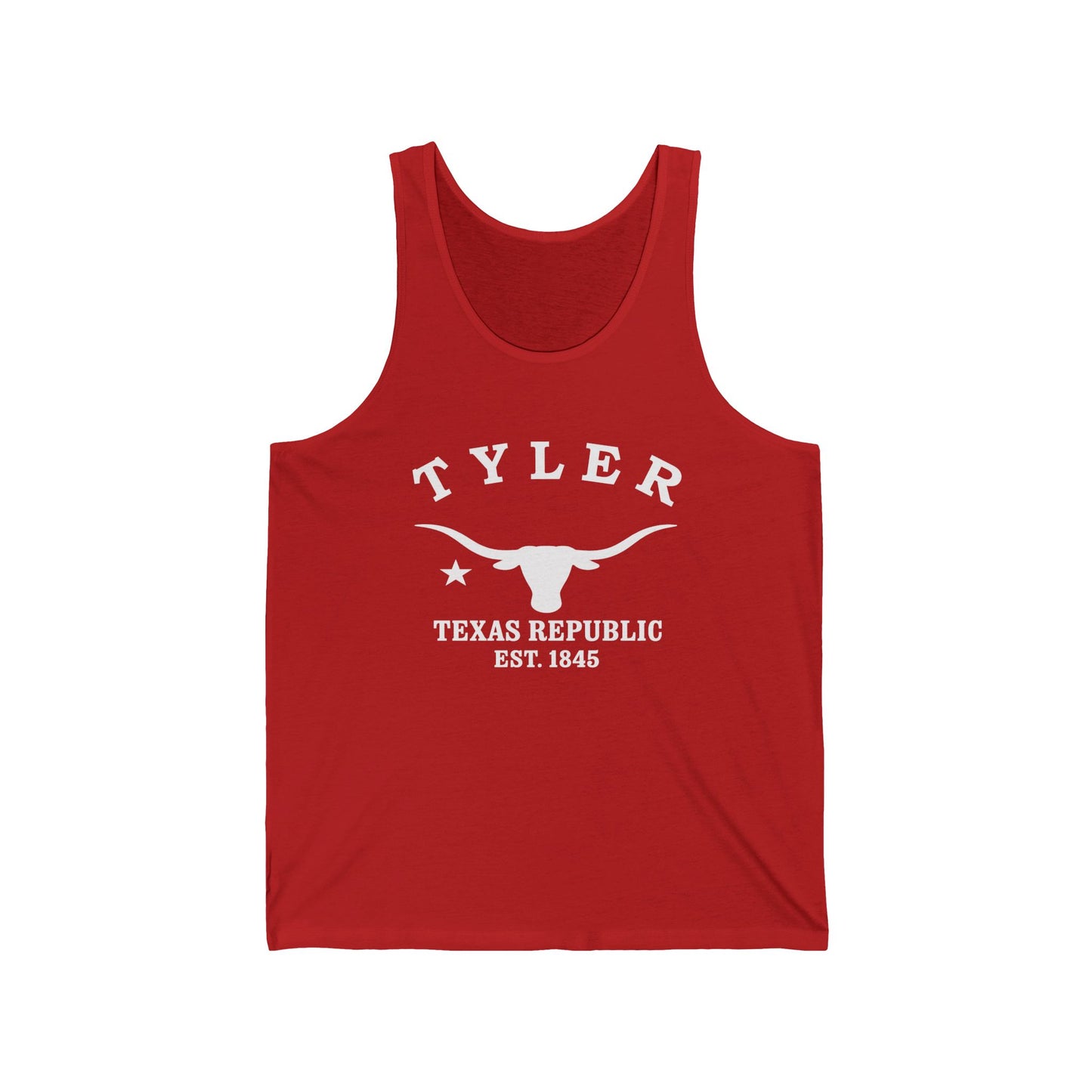 Tyler Texas Vintage Retro Unisex Cotton Jersey Tank Top - White Logo