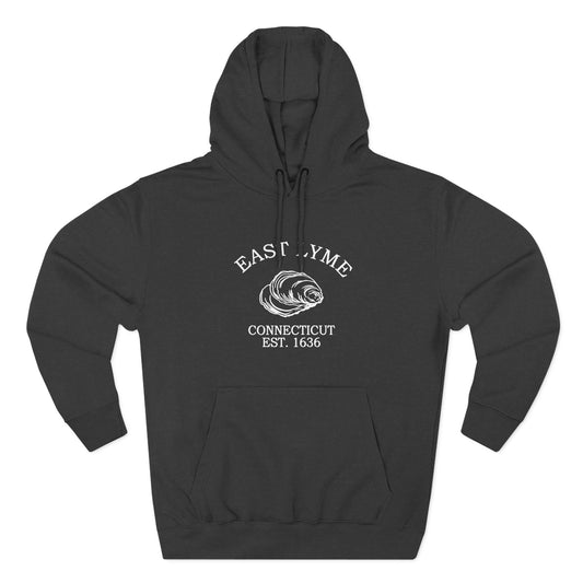 East Lyme Connecticut Vintage Retro Unisex Heavy Cotton Hoodie - White Logo