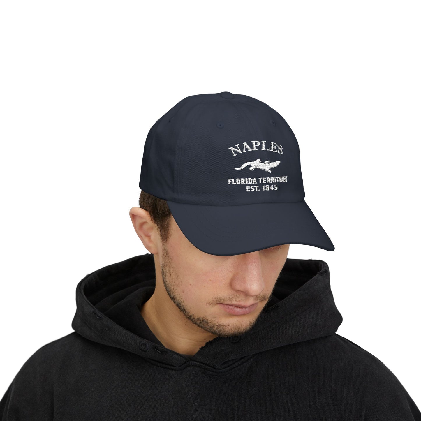 Naples Florida Classic Embroidered Vintage Retro Cotton Cap - White Logo