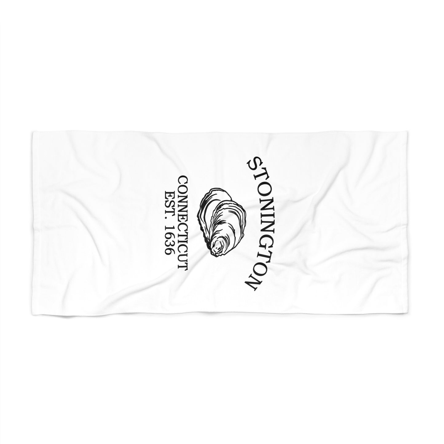 Stonington Connecticut Vintage Retro Beach Towel - Black Logo