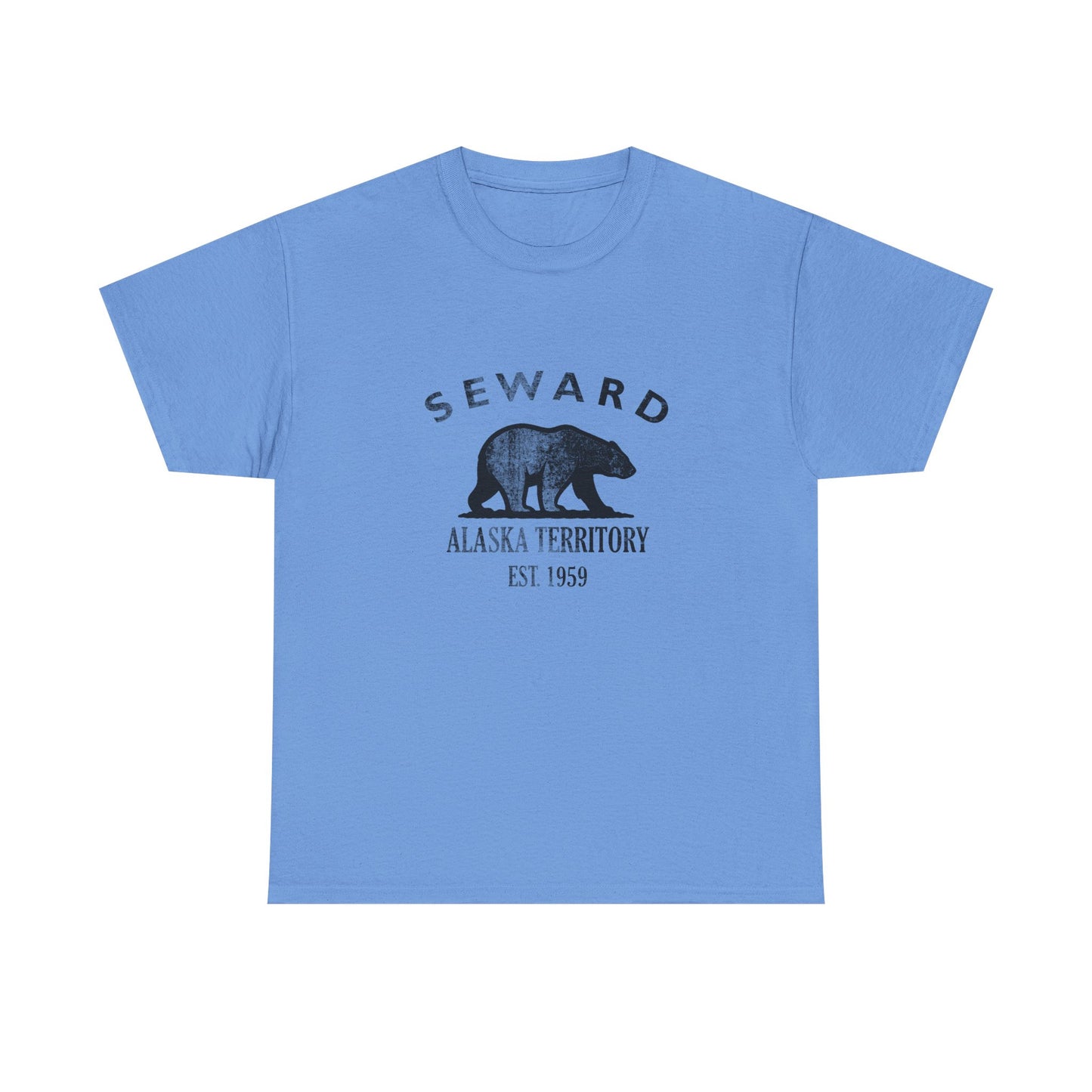 Seward Alaska Vintage Retro Unisex Heavy Cotton Tee - Black Logo