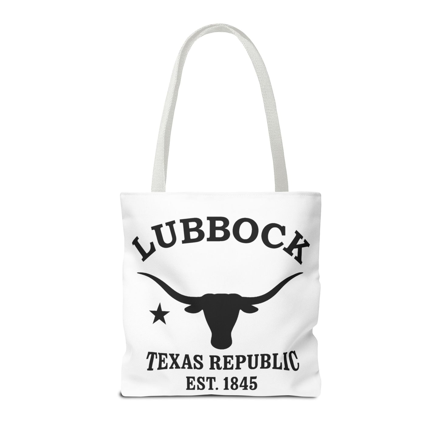 Lubbock Texas Vintage Retro Light Canvas Tote - Black Logo
