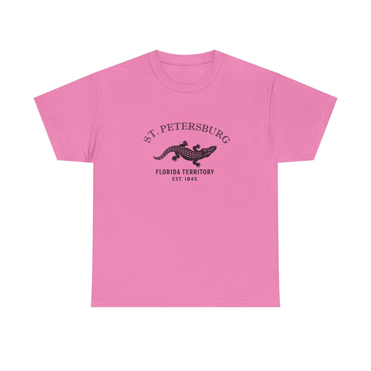 St Petersburg Florida Vintage Retro Unisex Heavy Cotton Tee - Black Logo