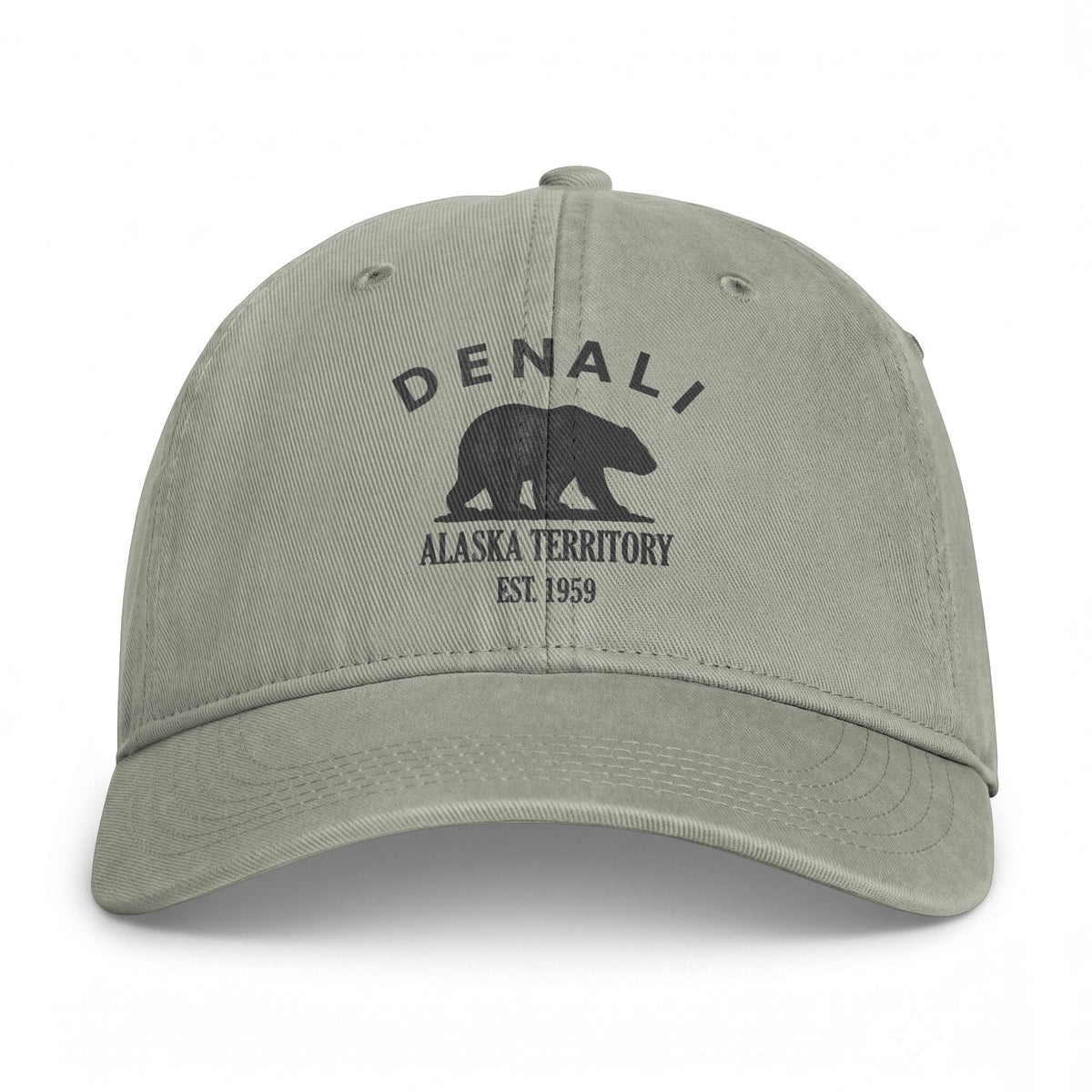 Denali Alaska Distressed Cotton Cap - Charcoal Print Logo