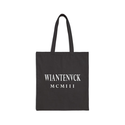 Wiantenuck Canvas Cotton Vintage Retro Tote Bag - White Logo