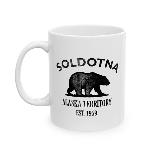 Soldotna Alaska Vintage Retro Ceramic Mug - Black Logo