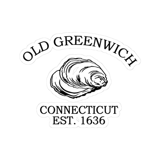 Old Greenwich Connecticut Vintage Retro Vinyl Sticker - Black Logo
