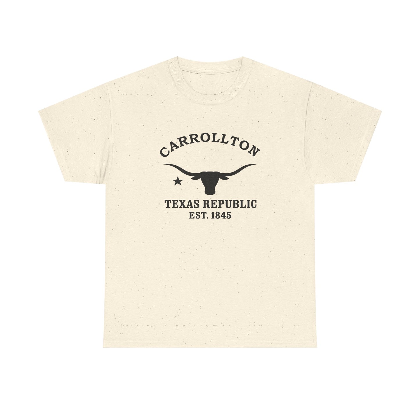 Carrollton Texas Vintage Retro Unisex Heavy Cotton Tee - Black Logo