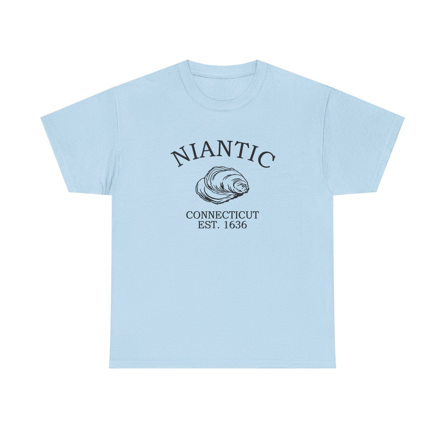 Niantic Connecticut Vintage Retro Unisex Heavy Cotton Tee - Black Logo