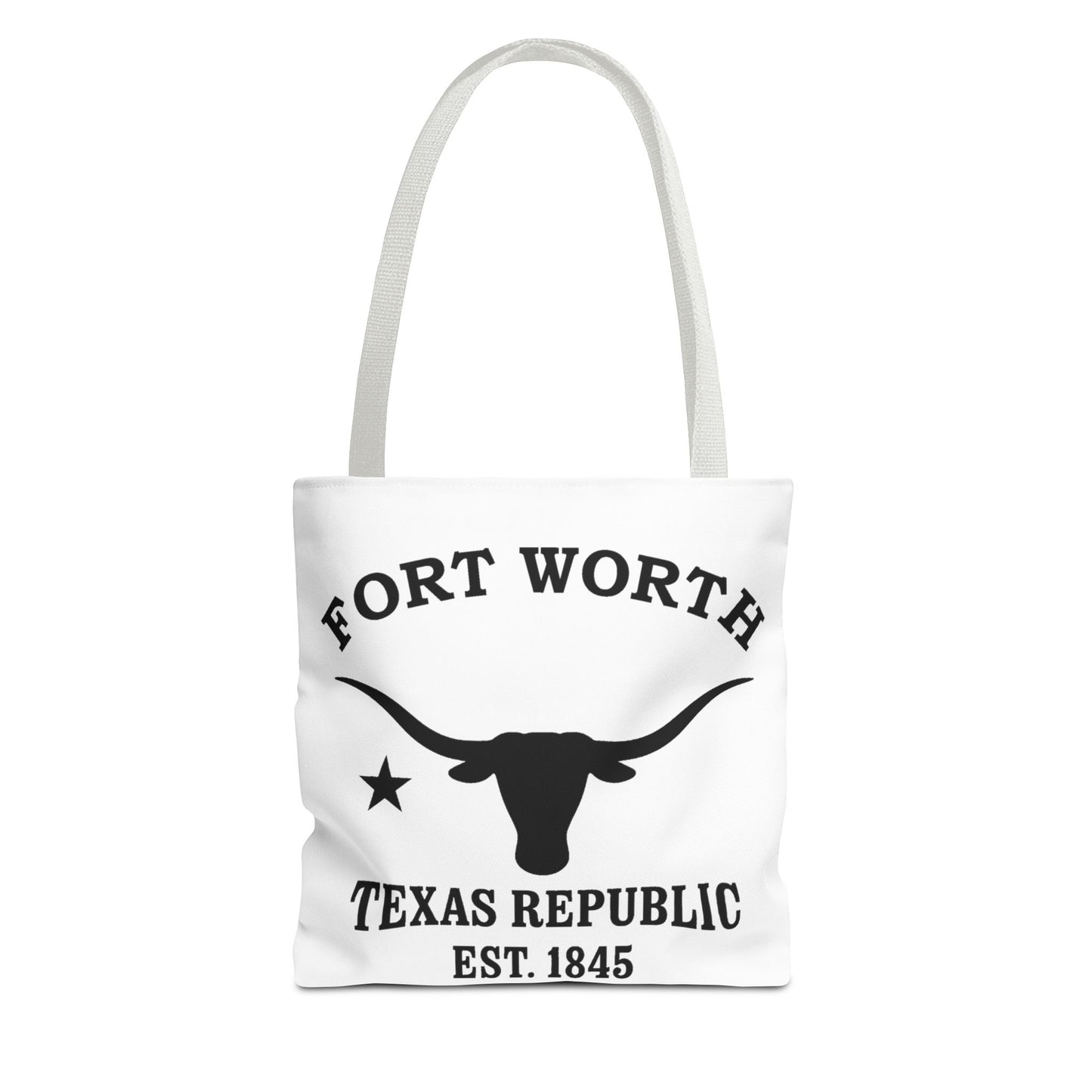 Fort Worth Texas Vintage Retro Light Canvas Tote - Black Logo