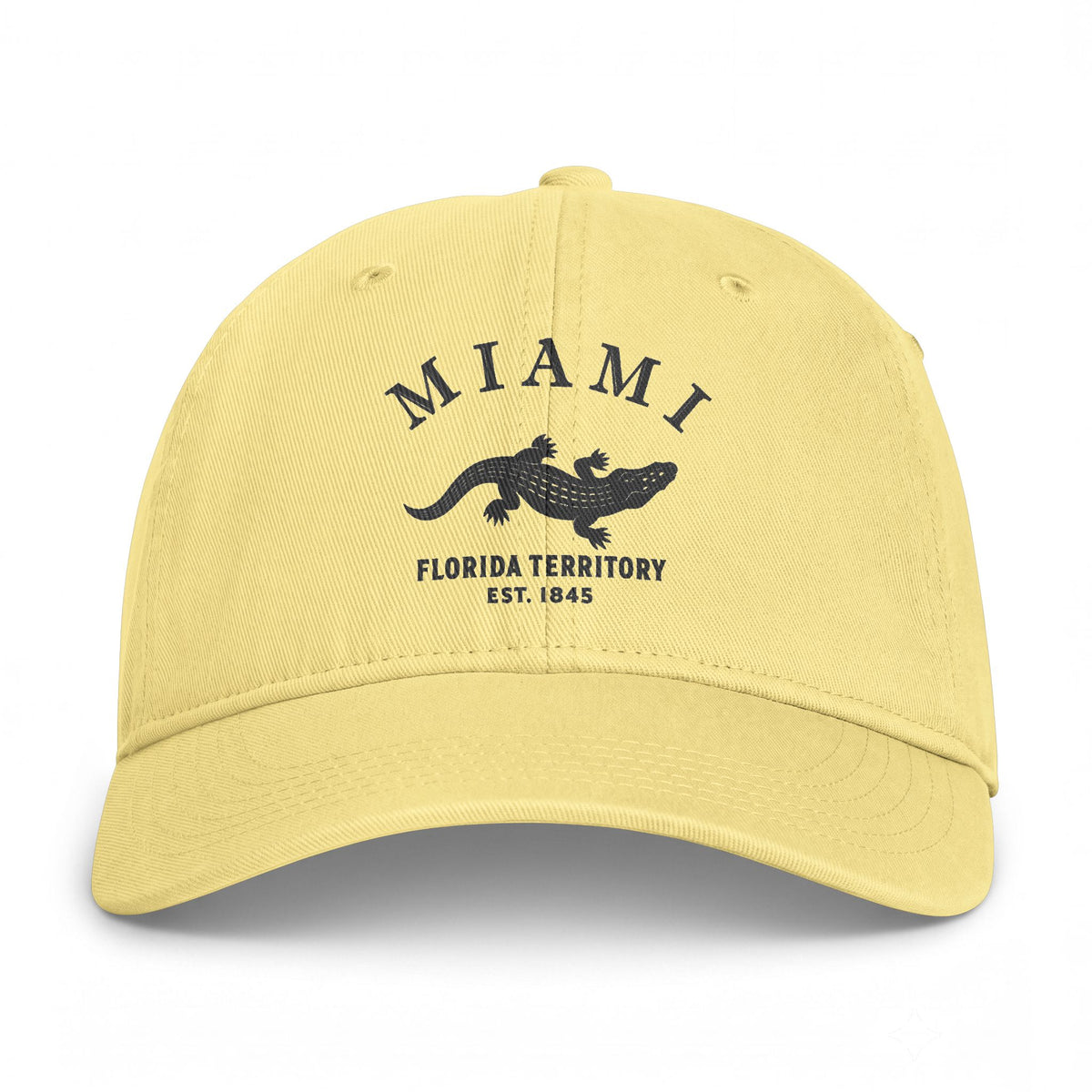 Miami Florida Distressed Cotton Cap - Charcoal Print Logo